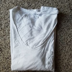 James Perse white scoop pocket t